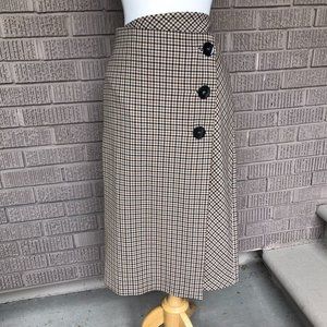 Zara plaid houndstooth wrap maxi skirt size M